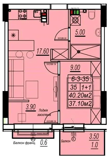 ЖК Golden City — 40.2 м²
