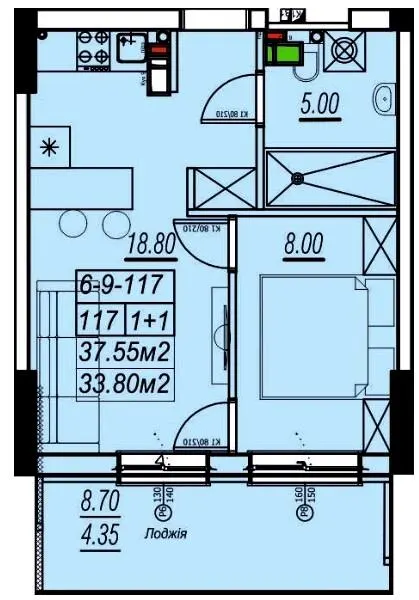 ЖК Golden City — 37.6 м²