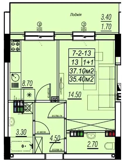 ЖК Golden City — 37.1 м²