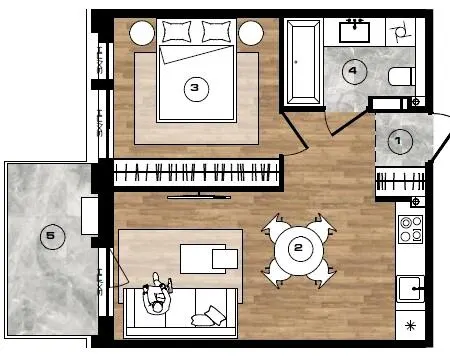 ЖК PARK ROYAL — 41.8 м²