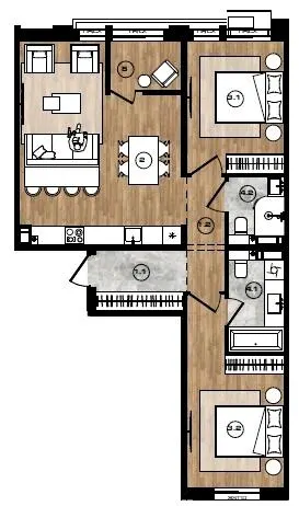 ЖК PARK ROYAL — 75.1 м²