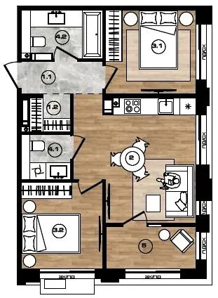ЖК PARK ROYAL — 54.7 м²