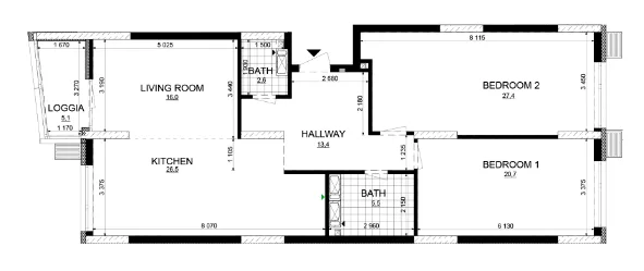 2-комнатная квартира, 117 м², вул. Євгена Маланюка, 101, Киев — фото 1