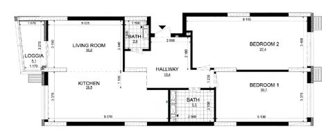 2-комнатная квартира, 117 м², вул. Євгена Маланюка, 101, Киев