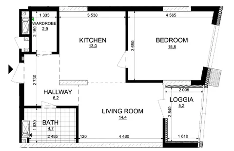 1-кімнатна квартира, 62 м², вул. Євгена Маланюка, 101, Київ
