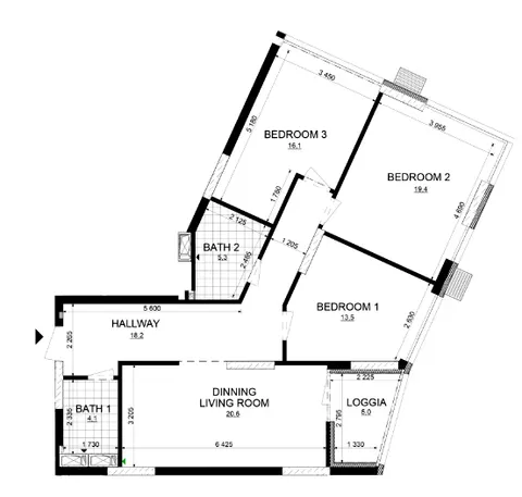 3-кімнатна квартира, 102 м², вул. Євгена Маланюка, 101, Київ