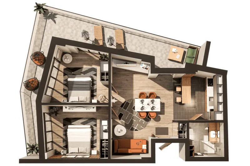 Апарт-комплекс KARDAMON LIFESTYLE RESORT & SPA — 86 м²