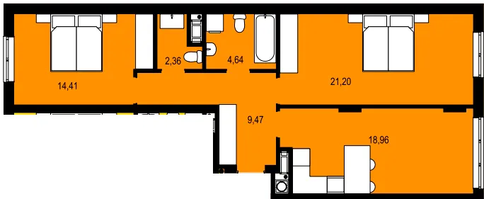 ЖК CONTINENT STYLE — 71.1 м²