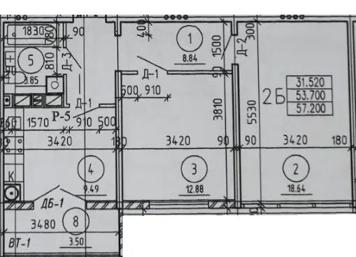ЖК Вишневий — 57.2 м²