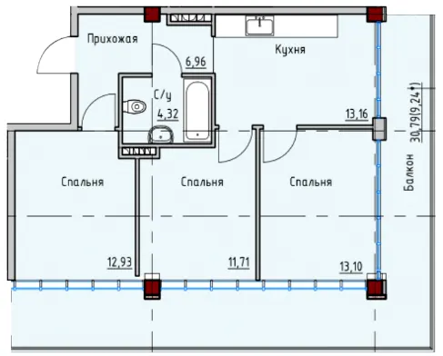 ЖК ITown — 67.1 м²