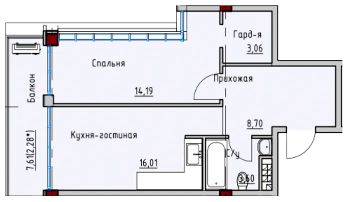 ЖК ITown — 51.6 м²