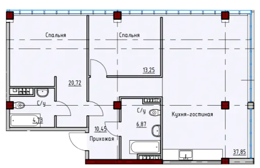 ЖК ITown — 91.5 м²