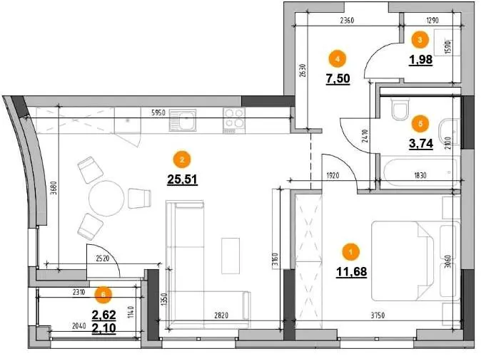 ЖК Шенген — 52.5 м²