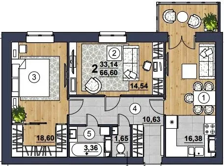 ЖК SCANDINAVIA — 66.6 м²