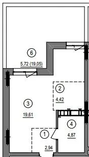 1-комнатная квартира, 38 м², вул. Литовська, 1, Луцк — фото 1