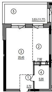 1-комнатная квартира, 40 м², вул. Литовська, 1, Луцк — фото 1