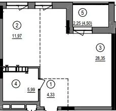 ЖК Литовський квартал — 52.9 м²