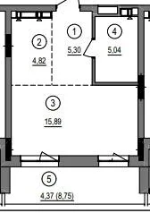 1-кімнатна квартира, 35 м², вул. Литовська, 1, Луцьк — фото 1