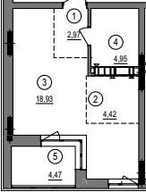 1-комнатная квартира, 36 м², вул. Литовська, 1, Луцк — фото 1