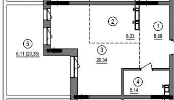 2-кімнатна квартира, 49 м², вул. Литовська, 1, Луцьк — фото 1
