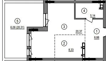 2-кімнатна квартира, 49 м², вул. Литовська, 1, Луцьк — фото 1