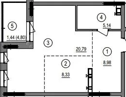 2-кімнатна квартира, 45 м², вул. Литовська, 1, Луцьк — фото 1