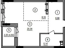 ЖК Литовський квартал — 45 м²