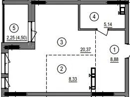 ЖК Литовський квартал — 45 м²