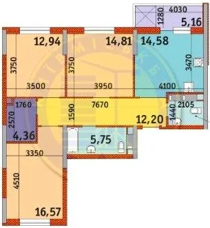 ЖК Злагода — 88.4 м²