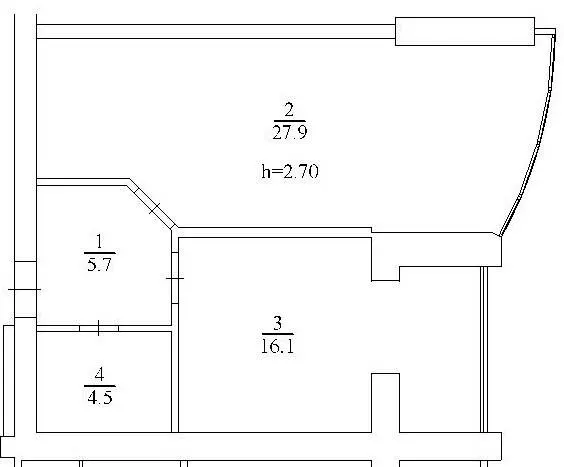 ЖК Набережний — 54.2 м²