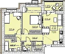 ЖК Олімп — 71.2 м²