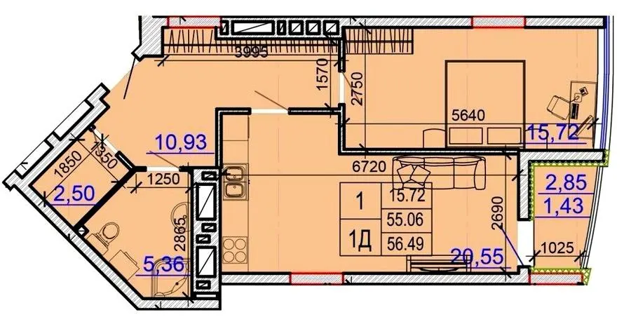 ЖК Grand Palace — 56.5 м²