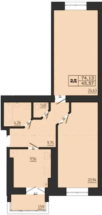 МЖК Сім'я — 74.1 м²