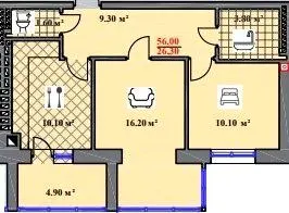 ЖК Шептицького — 56 м²