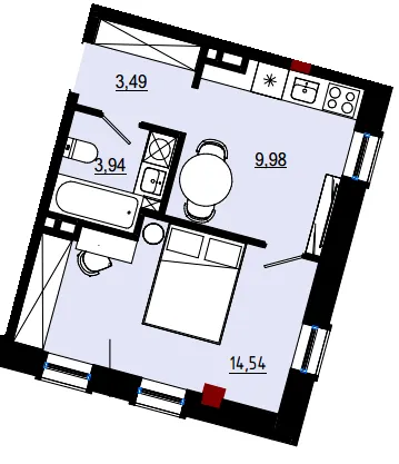 Пространство на Дачній — 32 м²