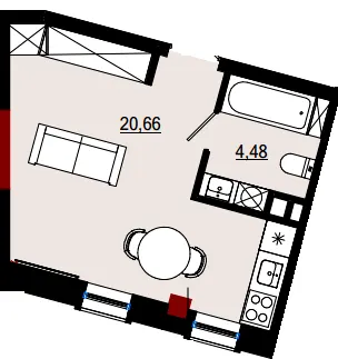 Пространство на Дачній — 25.1 м²