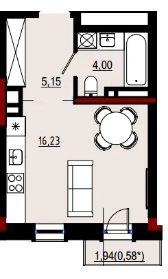 Пространство на Дачній — 26 м²