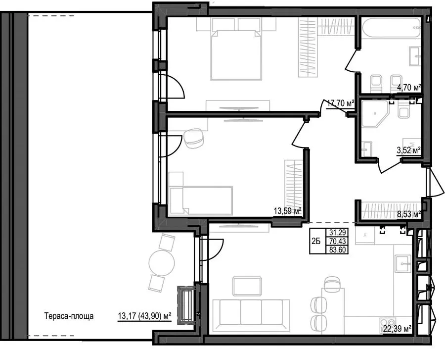 ЖК Park House — 83.2 м²