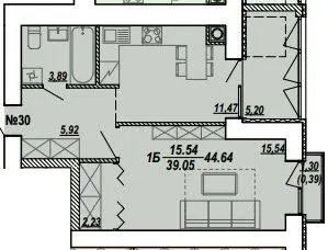 вул. Текстильна, 21 — 44.6 м²