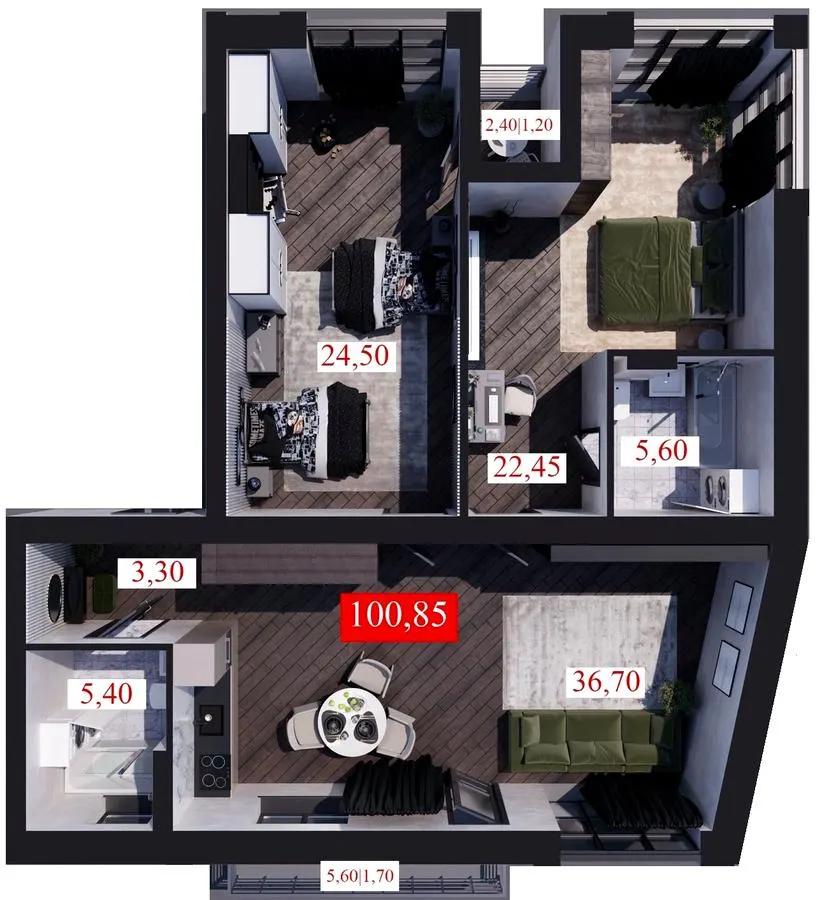 ЖК Club House — 100.9 м²