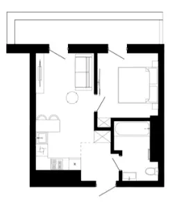 ЖК Шведський квартал — 37.8 м²