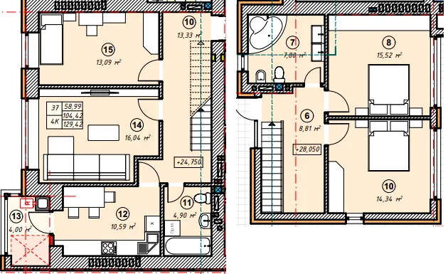 ЖК Паркова Долина — 129.4 м²