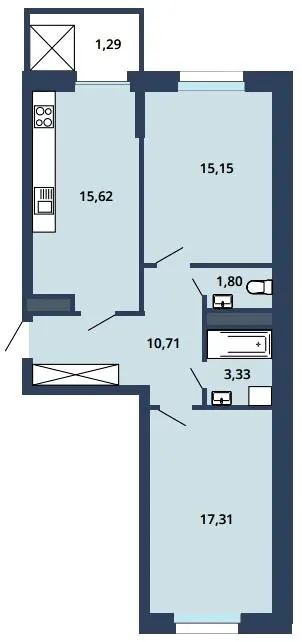 ЖК Boryspil Residence — 65.2 м²