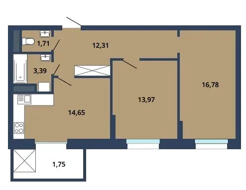 ЖК Boryspil Residence — 64.6 м²
