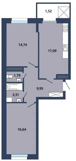 ЖК Boryspil Residence — 65 м²