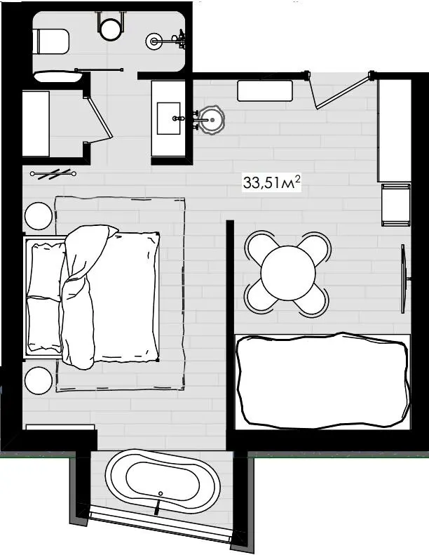 Апарт-комплекс Меланіт Резорт & СПА — 33.5 м²