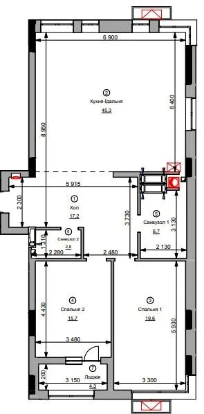 2-комнатная квартира, 111 м², вул. Шолом-Алейхема, 1, Белая Церковь — фото 1