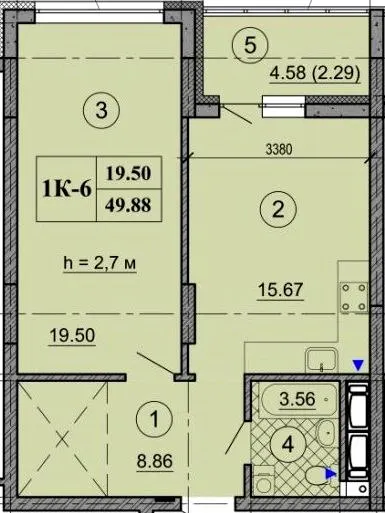 ЖК ОРАНЖЕРЕЯ — 49.9 м²