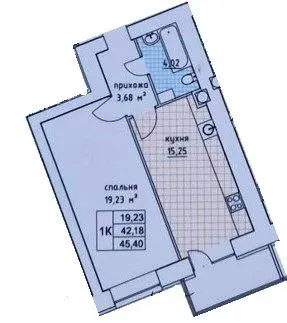 ЖК на Слівенській — 45.4 м²