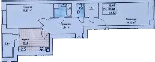 ЖК на Слівенській — 72.5 м²